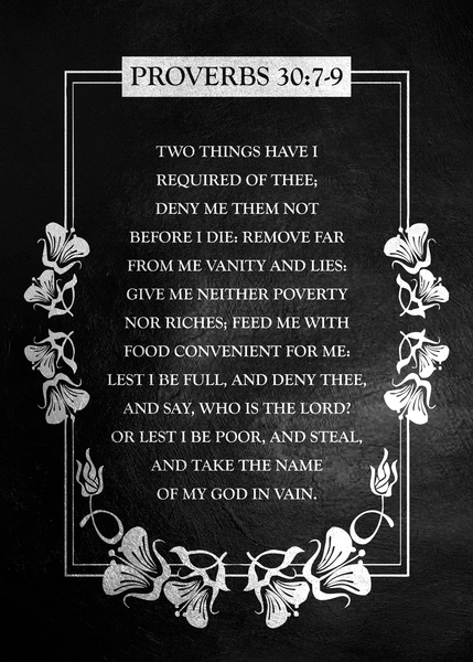 Proverbs 30:7-9 Bible Verse Wall Art by ABConcepts
