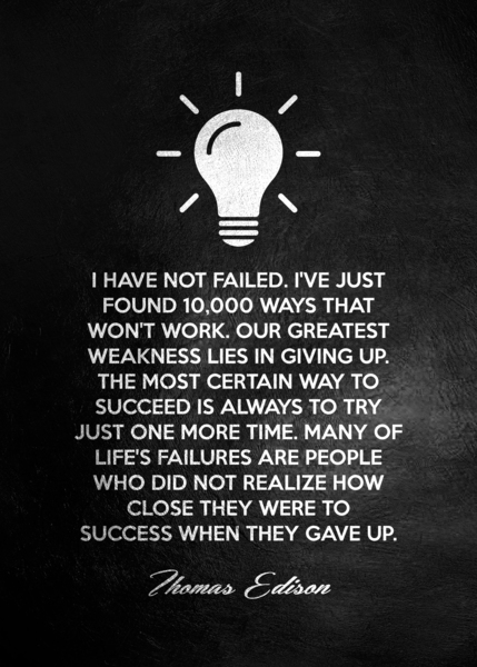 Thomas Edison Motivational Wall Art by ABConcepts