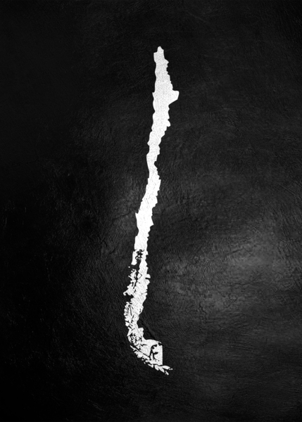 Chile Silver Map Wall Art Digital Download
