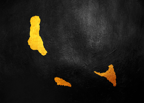 Comoros Gold Map Wall Art Digital Download