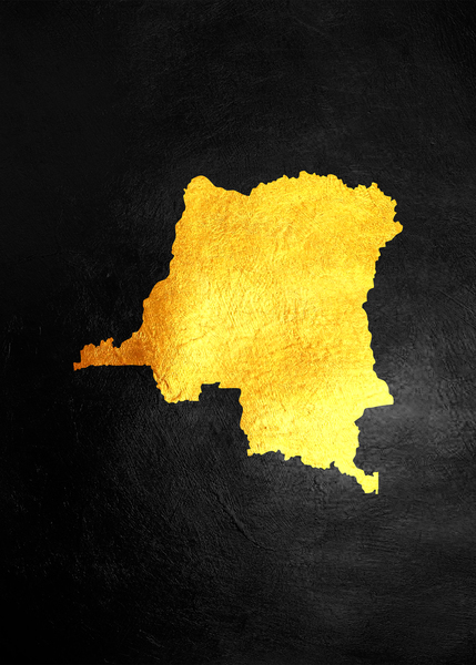 Congo Gold Map Wall Art Digital Download