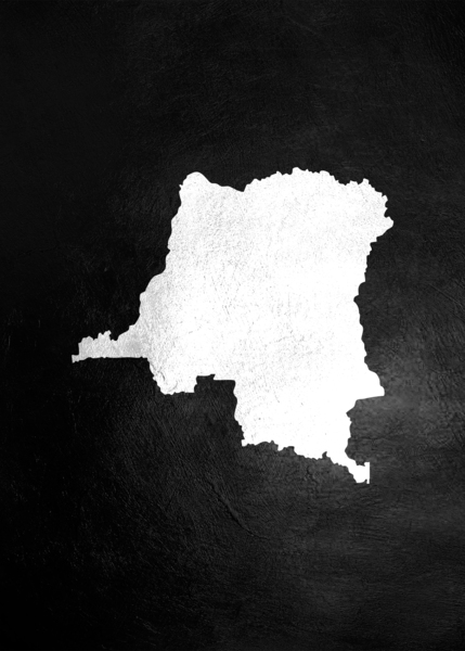 Congo Silver Map Wall Art Digital Download