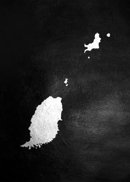 Grenada Silver Map Wall Art Digital Download
