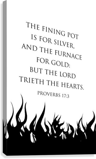 Proverbs 17 3 white Canvas Print
