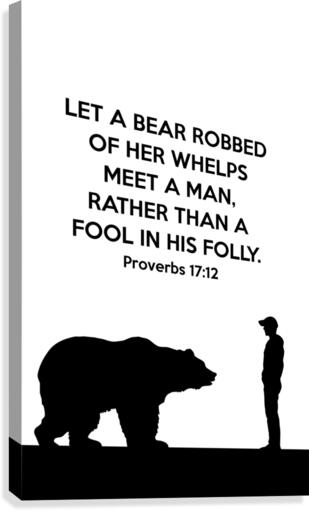 Proverbs 17 12 white Canvas Print