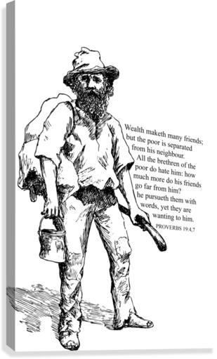 Proverbs 19 4 7 white Canvas Print