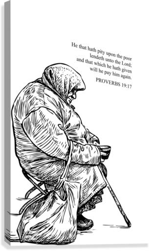 Proverbs 19 17 white Canvas Print