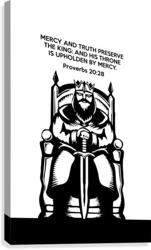 Proverbs 20 28 white Canvas Print