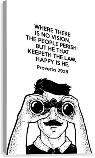 Proverbs 29 18 white Canvas Print
