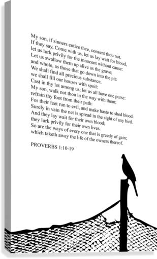 Proverbs 1 10 19 white Canvas Print