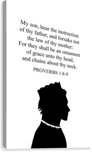 Proverbs 1 8 9 white Canvas Print