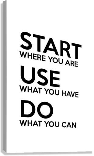 start use do white Canvas Print