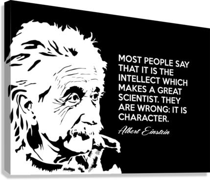 Albert Einstein character white Canvas Print