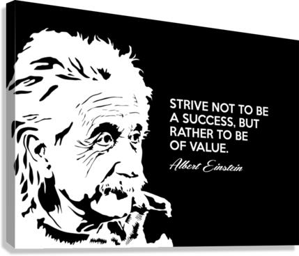 Albert Einstein value white Canvas Print
