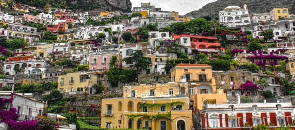 Positan village -  colourful houses by Bentivoglio Photography