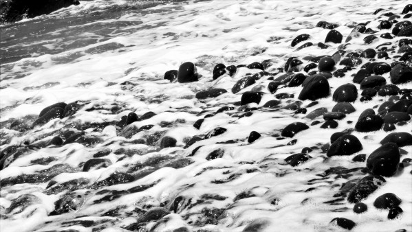 Beach Rocks Black and White II by Bentivoglio Photography