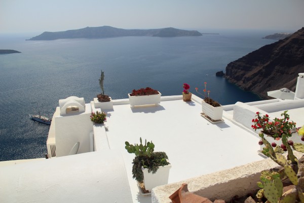 Santorini landscape - ocean view  by Bentivoglio Photography