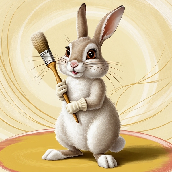 Whimsical Rabbit illustration Print