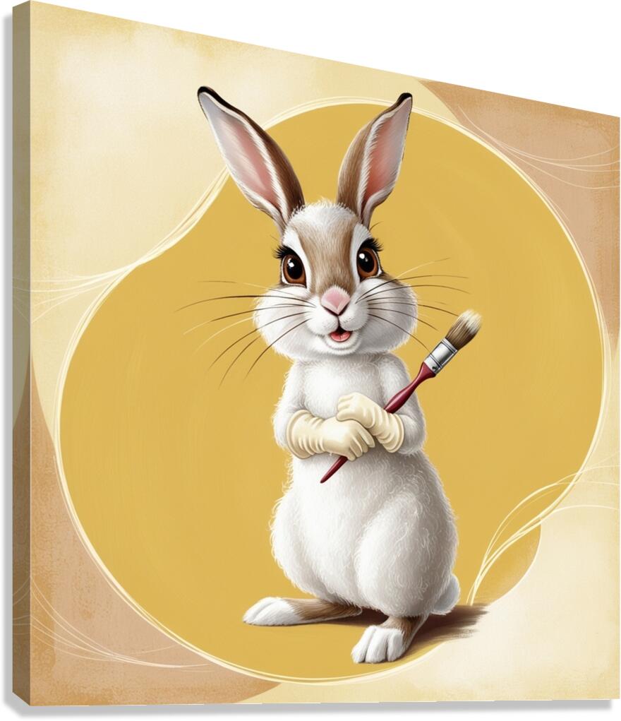  Moonlit Guardian Rabbit Canvas Print