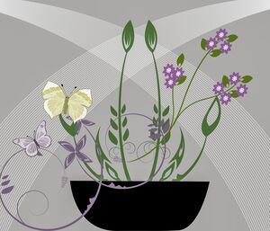 flower butterfly pot