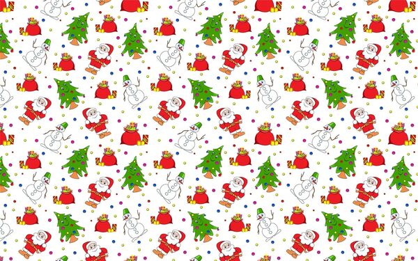 Christmas Santa Pattern tree Print