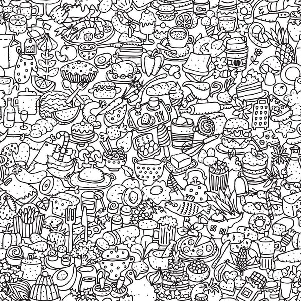 Food Doodle pattern Print