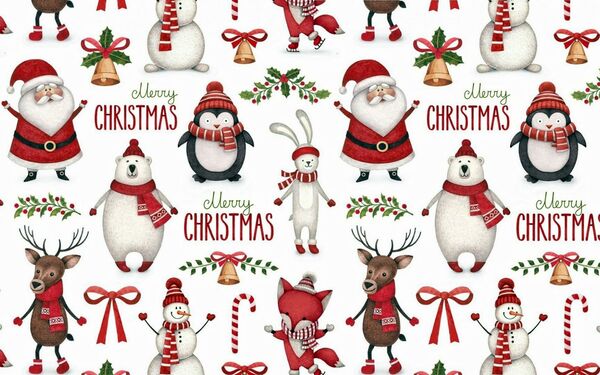christmas characters pattern Print