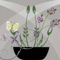 flower butterfly pot