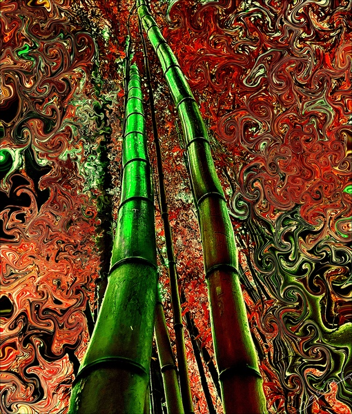 Metallic Bamboo Serenade – Fine Art Print by Corina Ioana