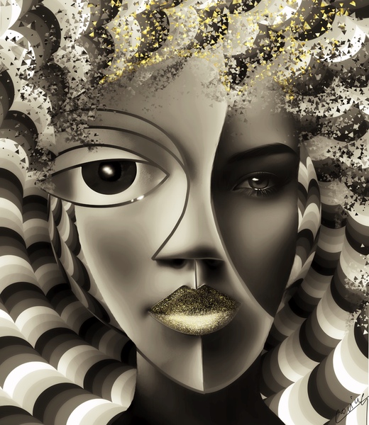 Cyborg Elegance -  Futuristic Art Print  by Corina Ioana