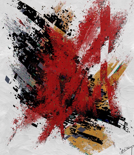 Chaotic Pixel Symphony - Abstract Art Print by Corina Ioana
