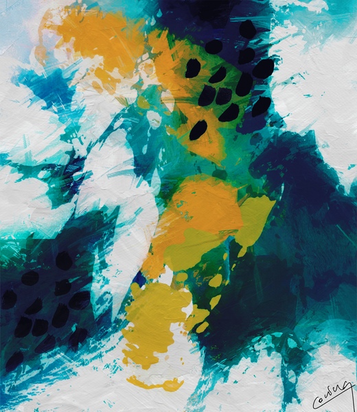 Tranquil Oasis - Abstract Aqua Art Print by Corina Ioana