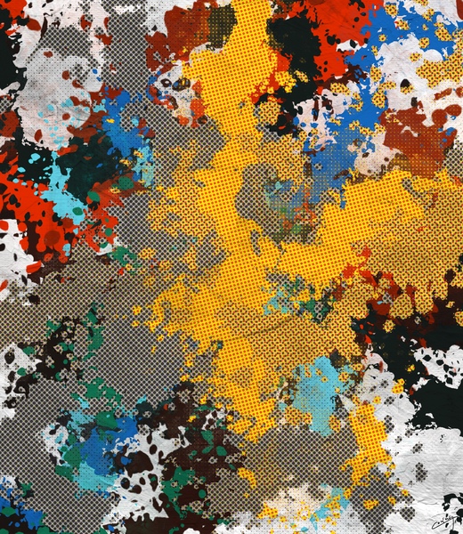 Pixel Pop Explosion - Abstract Art Print Print