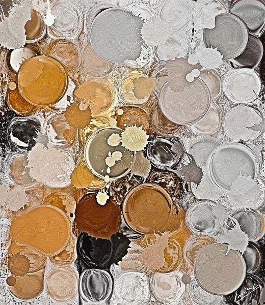 Gleaming Symphony - Metallic Abstract Art Print Print