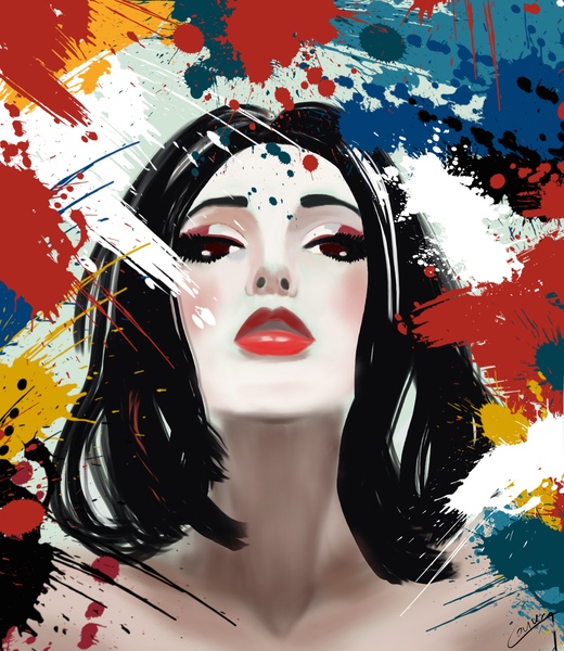 Crazy in Love - Abstract Art Print by Corina Ioana
