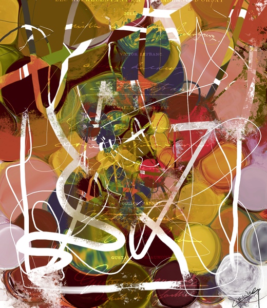 Scribbled Chaos - Abstract Art Print by Corina Ioana