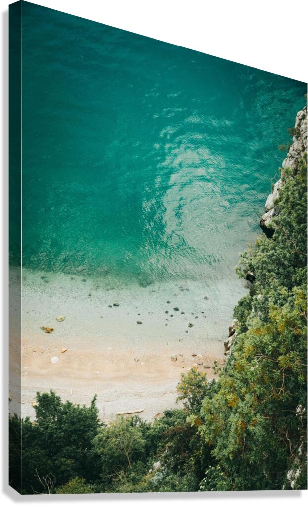 Beach by Duino  Castle Canvas Print