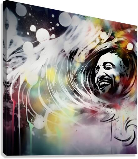 White Graffiti Reggae Canvas Print