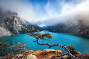 Lake Between Mountains - GIA2401-0378-ILU.