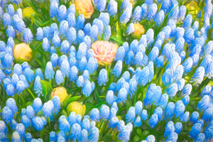 Blue flowers for decoration - CR2305-9172-OIL 