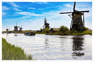 Perspective of windmills in Kindedijk - CR2305-9274-WAT