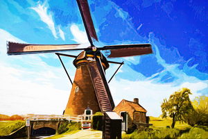 Windmill in Kinderdijk - CR2305-9285-WAT