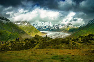 Aletsch Glacier Panorama - N0708-58-ORT-2