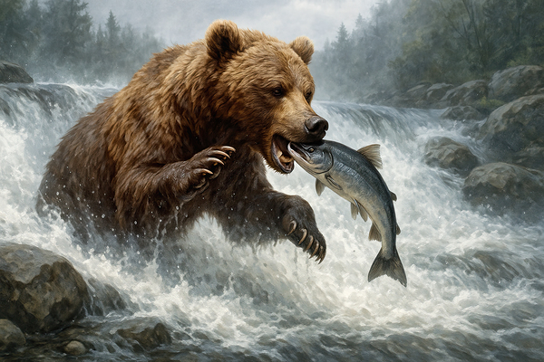 Hunter of the Rapids   GIA2501 06238 OIL Print