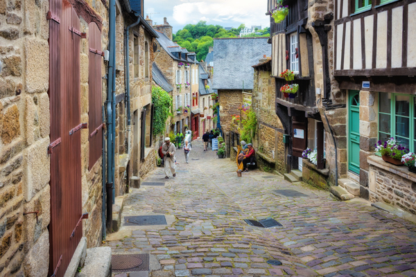 Medieval streets of Dinan - C1506-1639-GLA Print