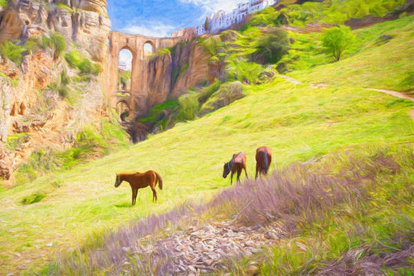 Majestic Puente Nuevo of Ronda - C1804 2911 PIN  Print