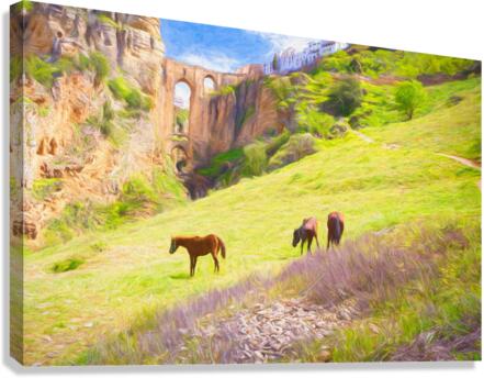 Majestic Puente Nuevo of Ronda - C1804 2911 PIN  Canvas Print