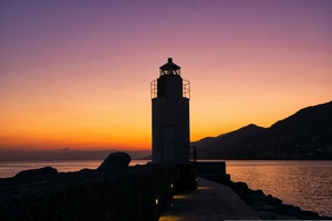 Lighthouse Sunset Sea