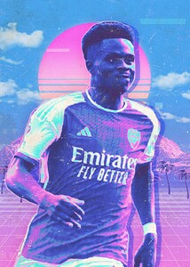 Retro Bukayo Saka Poster