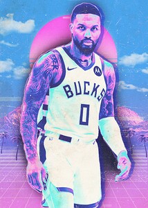 Retro Damian Lillard Poster